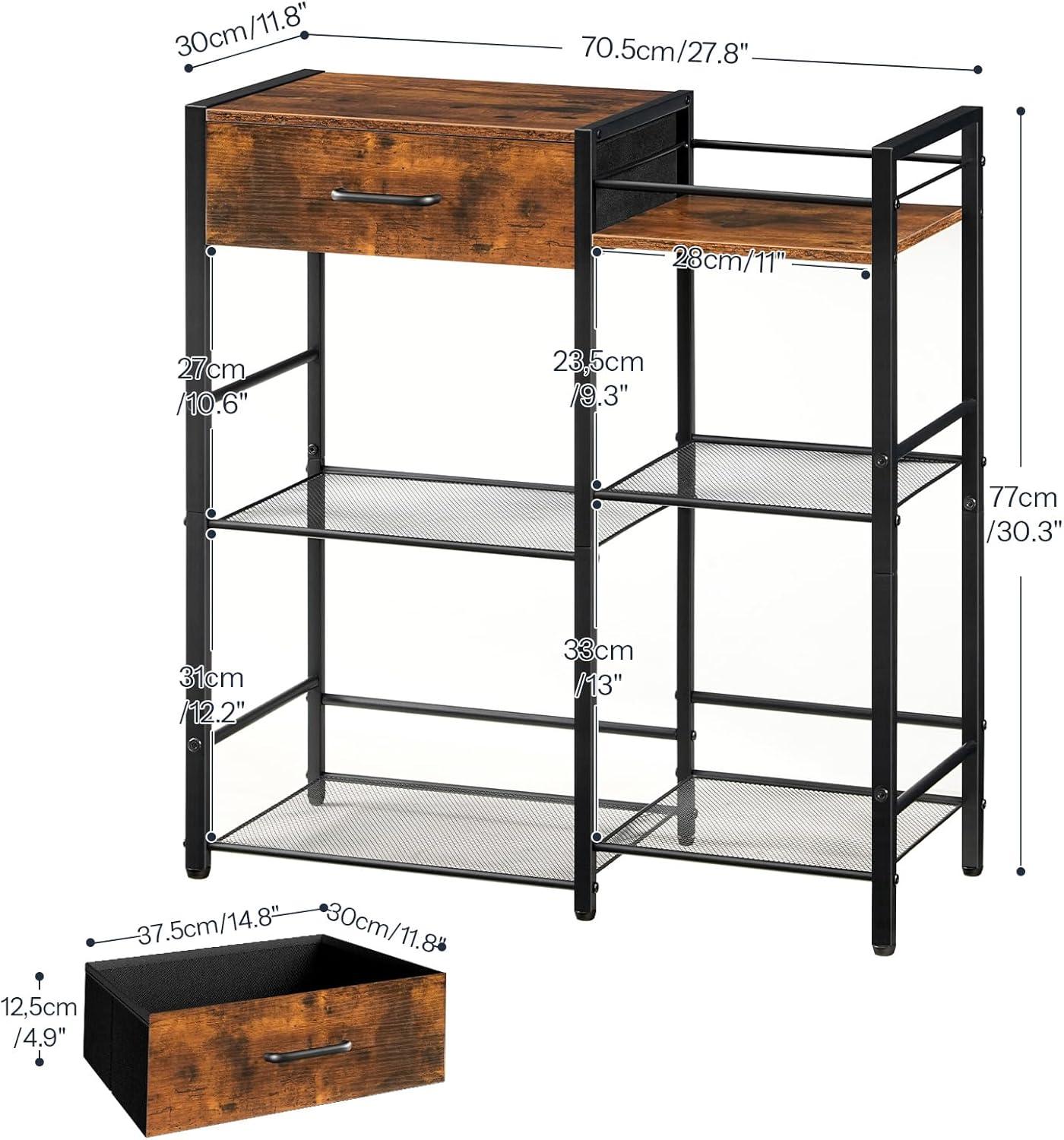 How We Organized Our space with HOOBRO's Rustic Coffee Bar Cabinet