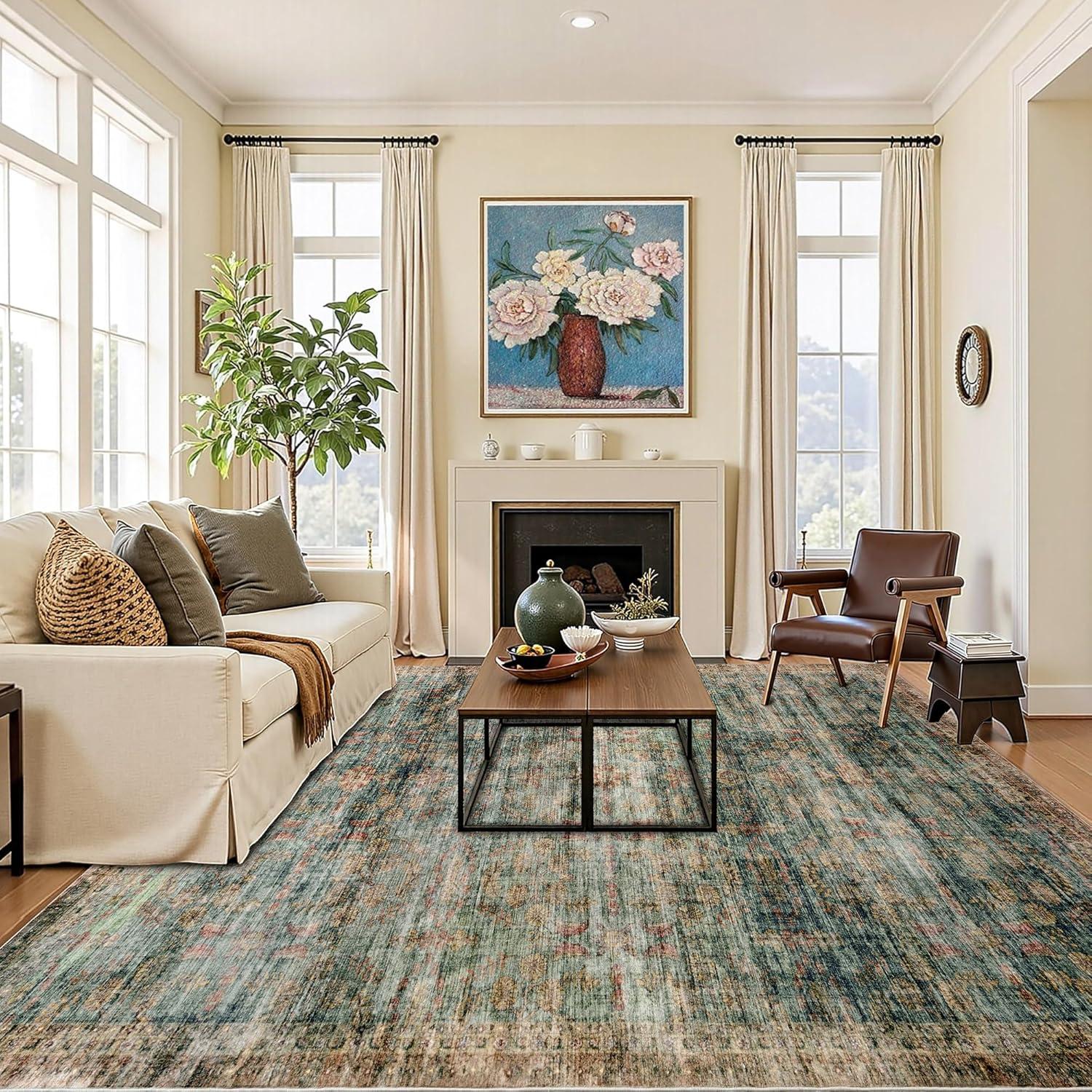 Why We Love the AMERLIFE ‍9'x12' Vintage ​Blue ⁢Rug
