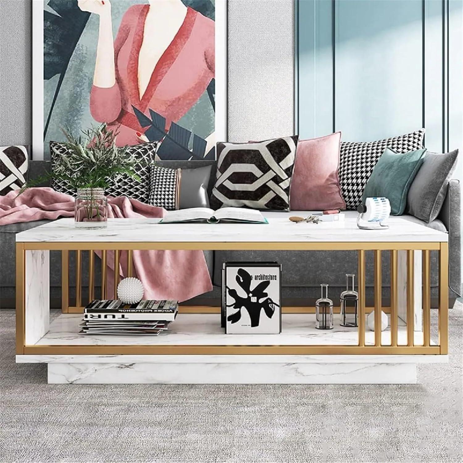 why We Love Our Modern White Gold Coffee Table: Sleek & Sturdy