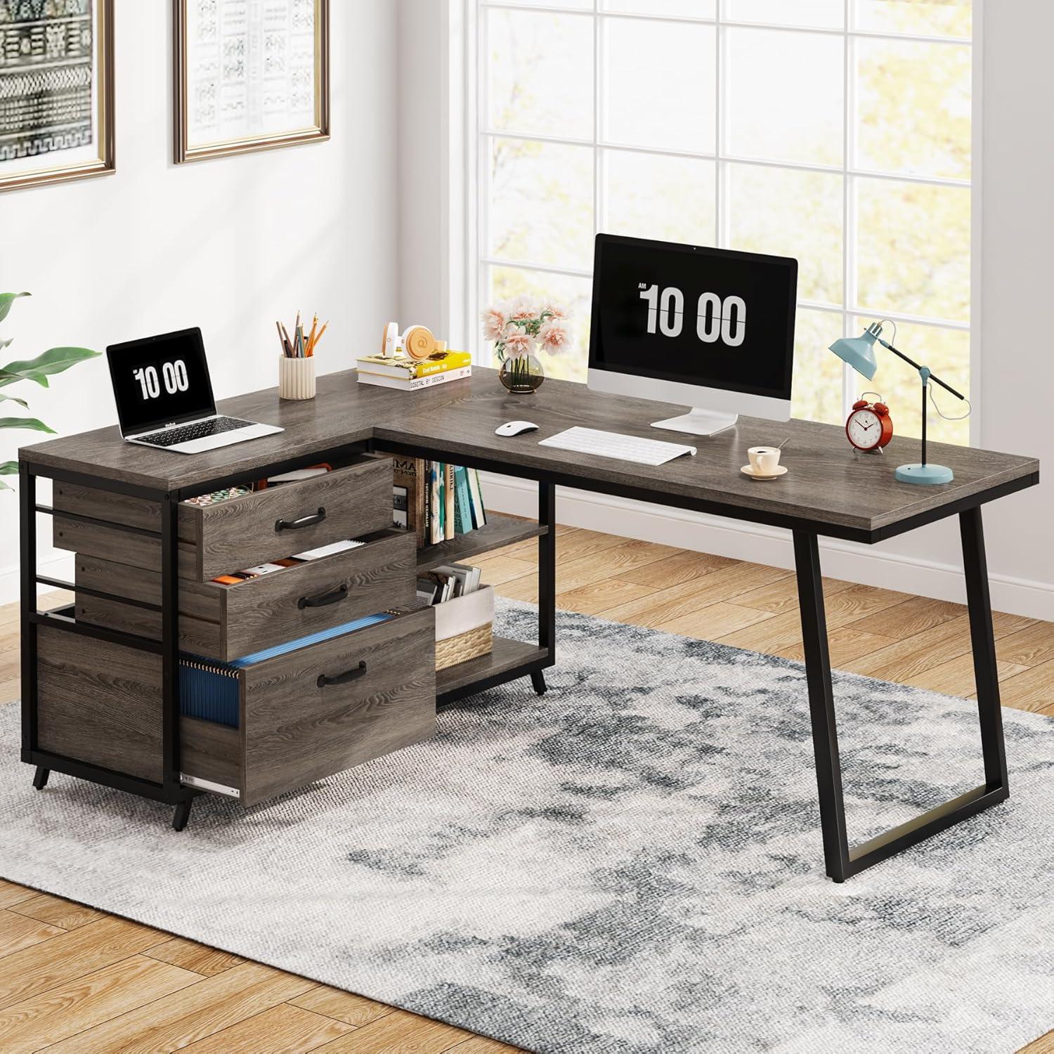 How We Made the Most of Small Space with Tribesigns' L-Shaped⁢ Desk