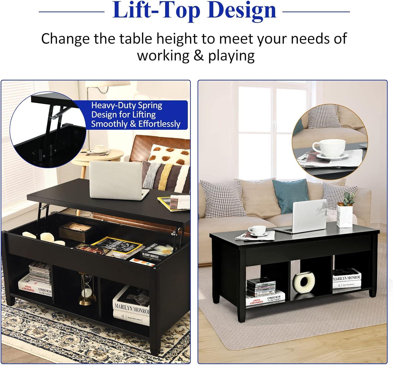 Our Honest Take on the COSTWAY Lift Top Coffee Table's Design & Storage