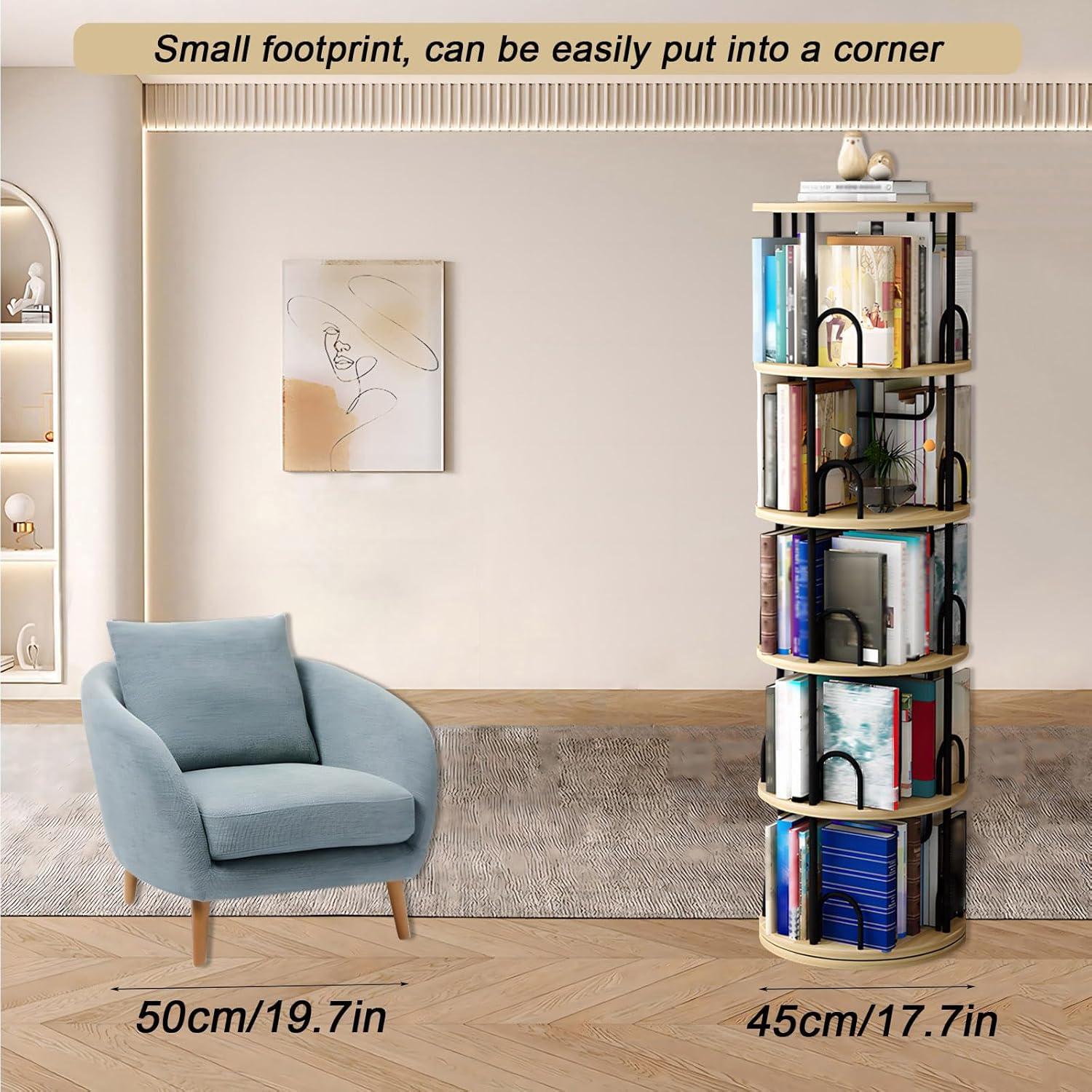 Our Take on​ the 360° Rotating Bookshelf Tower: Space-Saving & Stylish