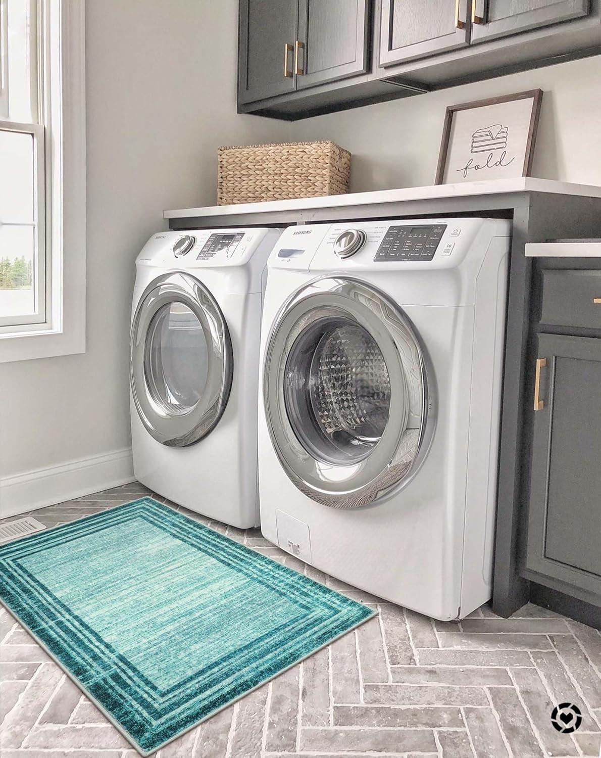 How We Transformed Our Space with Lahome's Teal Abstract Rug