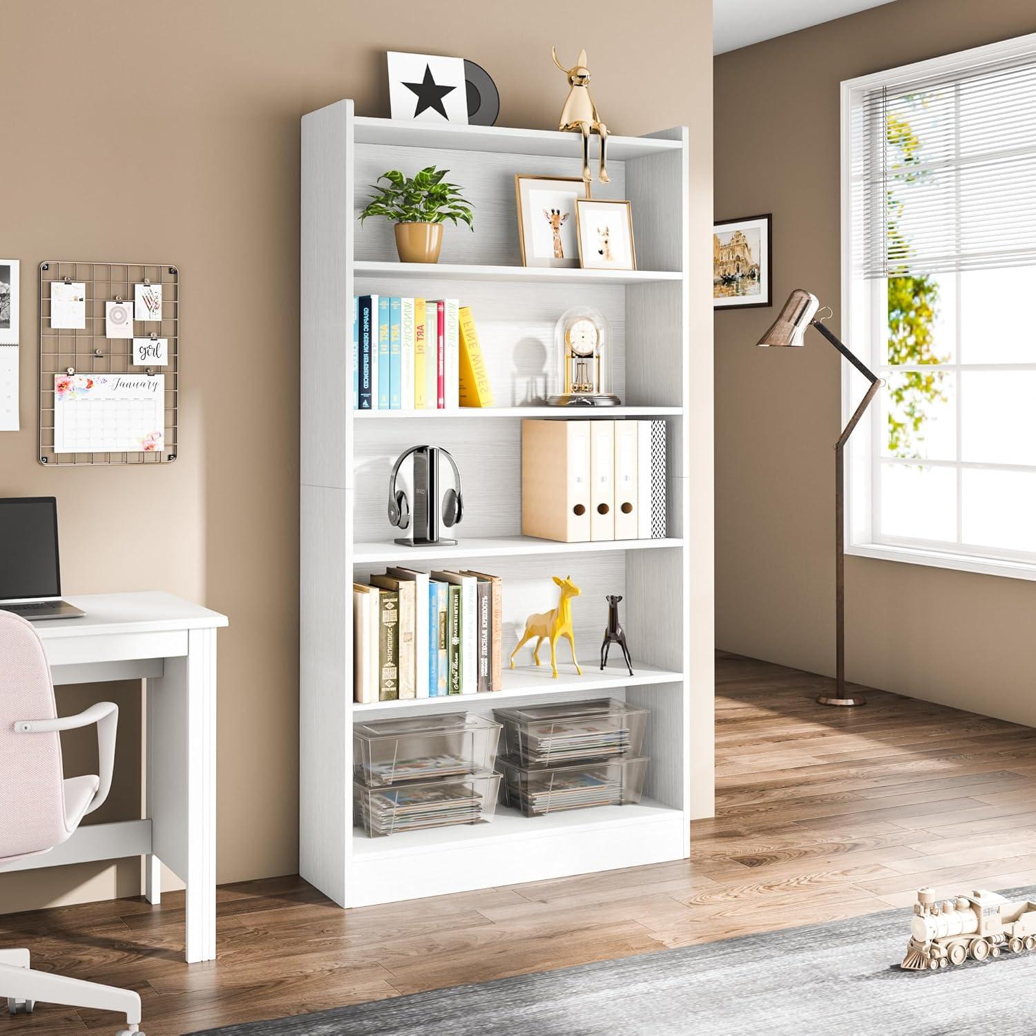 How We Organized Our Space with Tribesigns' sturdy 6-Tier Bookcase