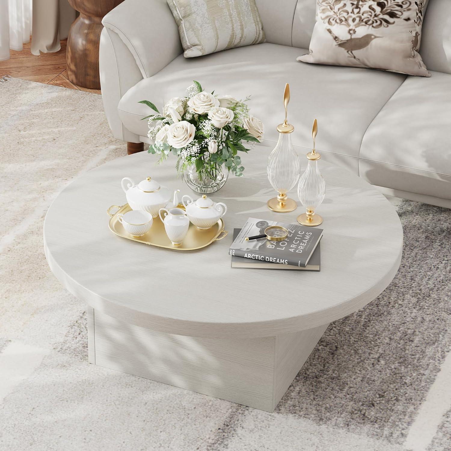 Our Honest ⁤Take: Stylish & Sturdy Farmhouse Round Coffee Table ‌with Storage