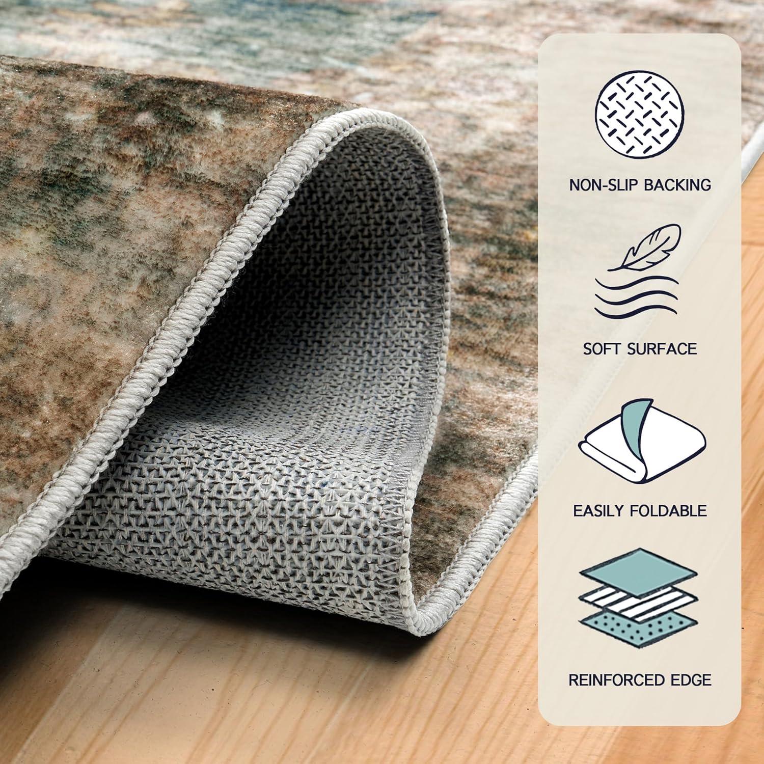 Why we Love​ the AMERLIFE‌ 9'x12' Vintage Blue Rug