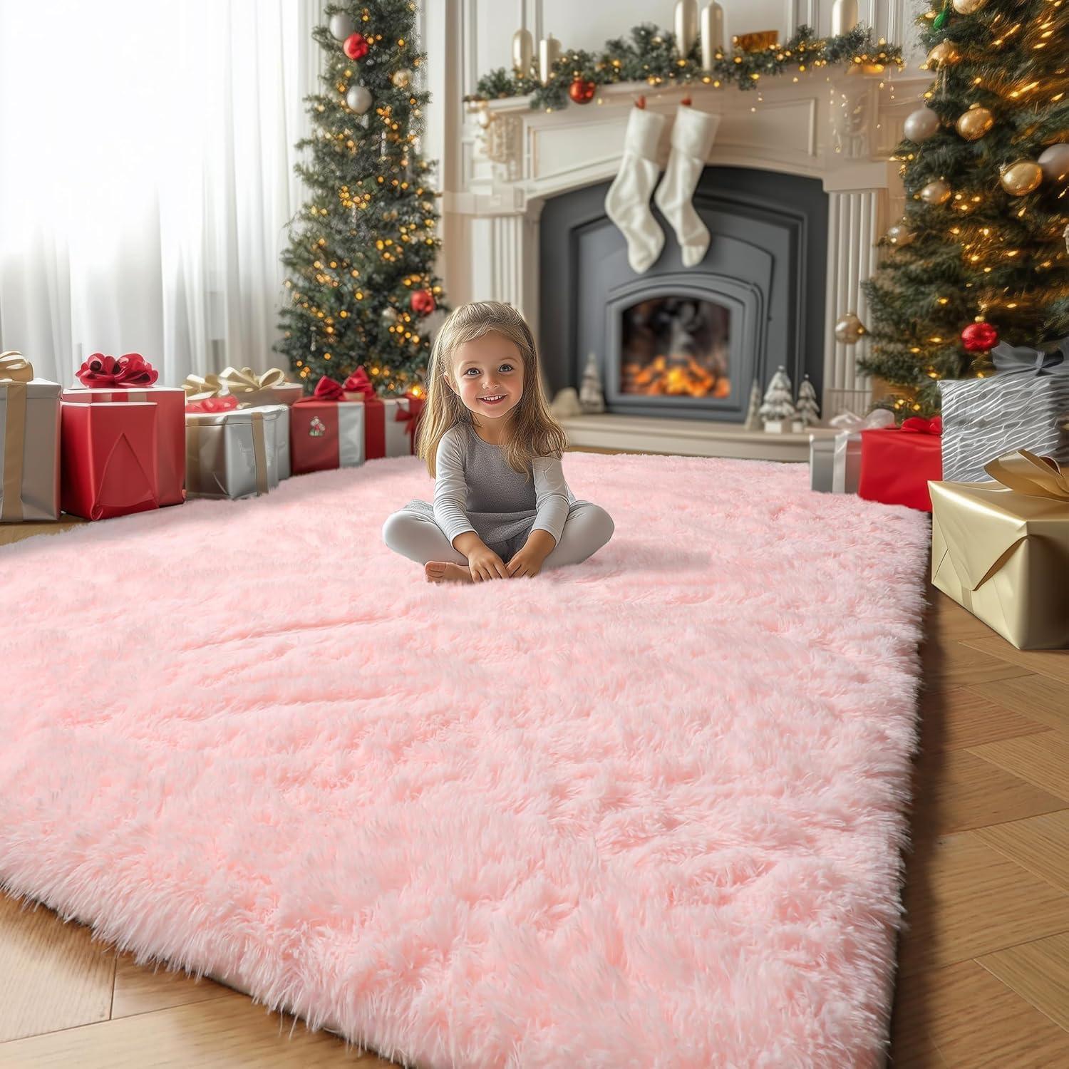 Our Cozy Pick: Fluffy Pink Area Rug Perfect‌ for Kids' Rooms