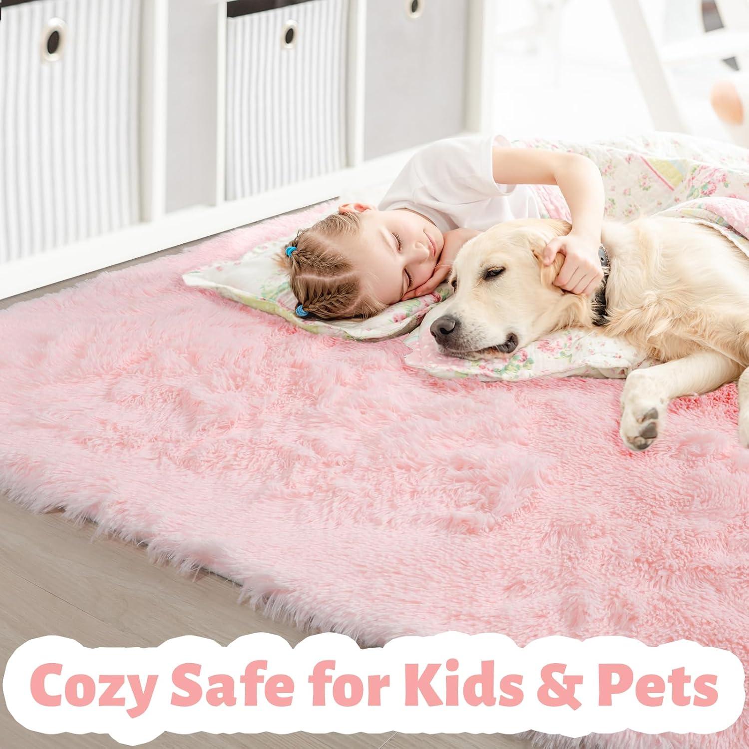 Our Cozy Pick:⁢ Fluffy Pink Area Rug Perfect for kids' Rooms
