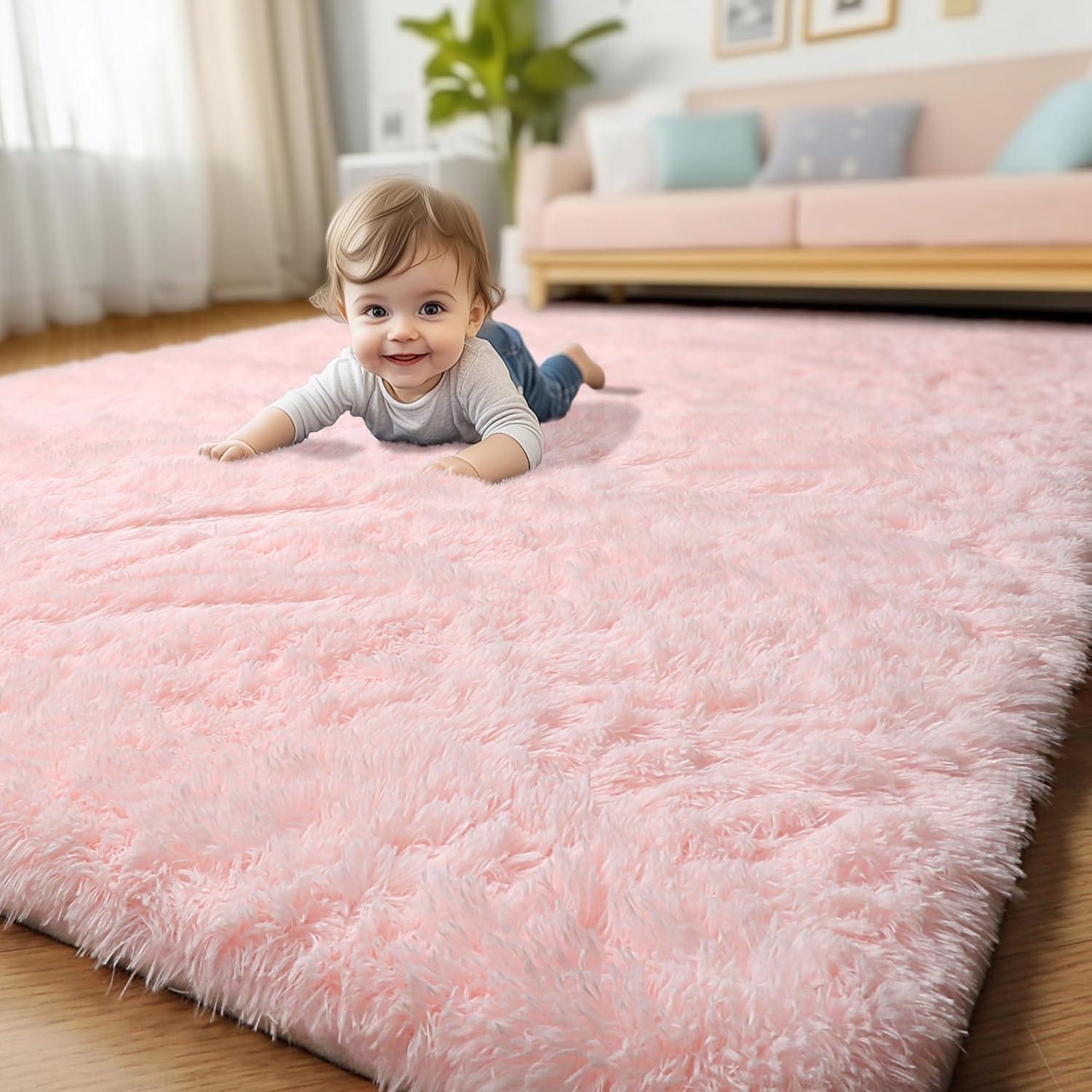 Our ⁤Cozy Pick: Fluffy Pink Area Rug Perfect for Kids' Rooms