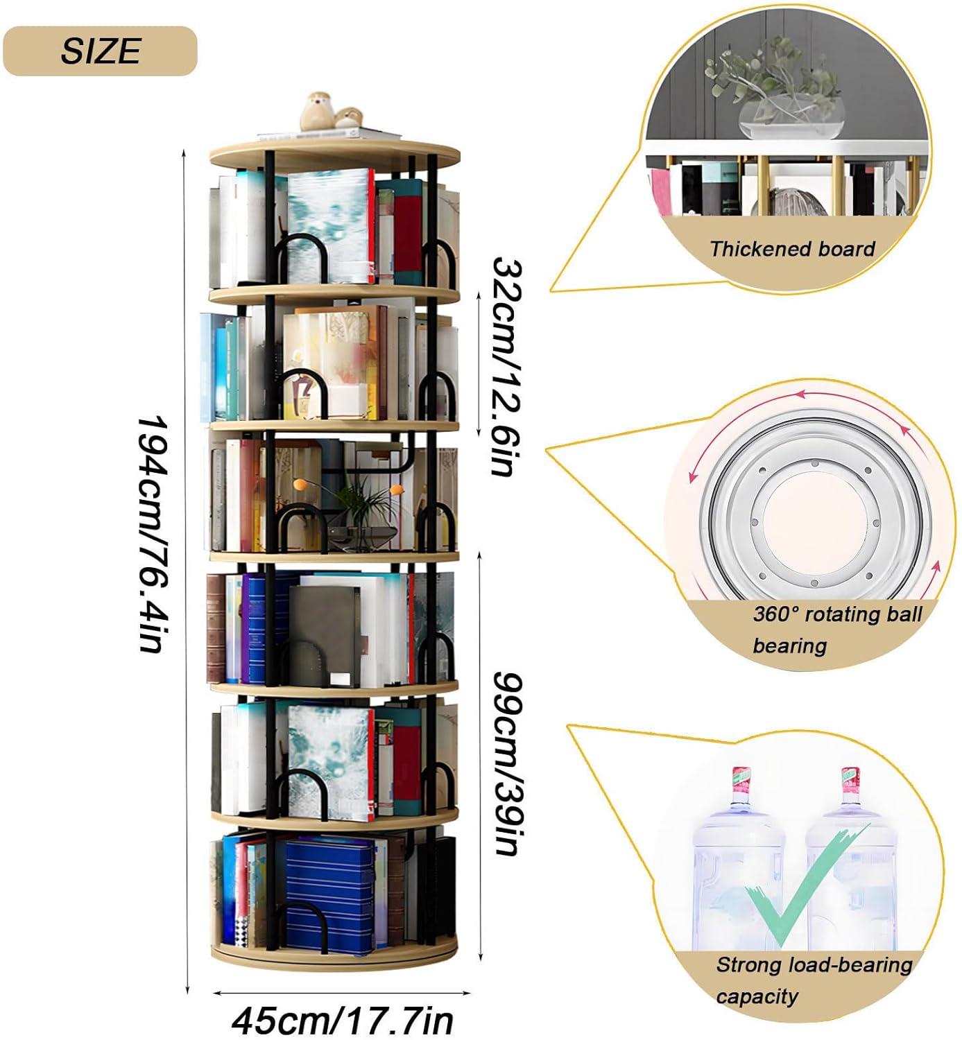 Our Take on the 360° Rotating ​Bookshelf Tower: Space-Saving & Stylish