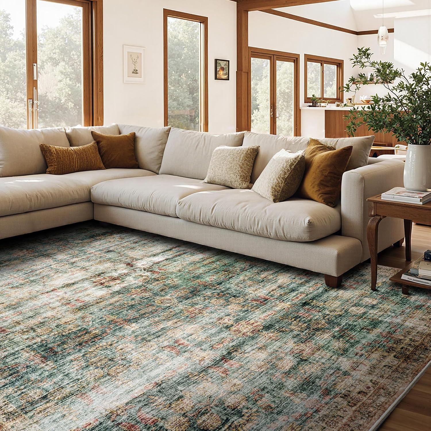Why ‌We Love the AMERLIFE 9'x12' Vintage Blue ‌Rug