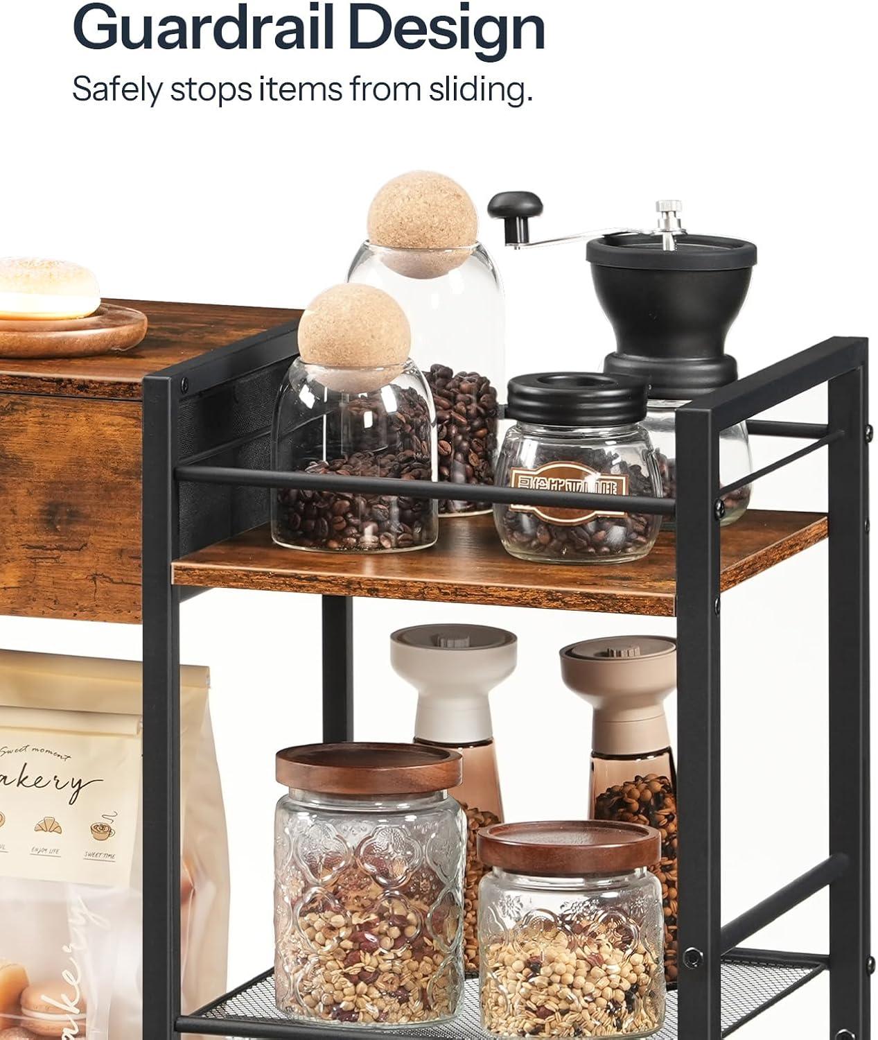 How We Organized Our Space with HOOBRO's Rustic Coffee bar Cabinet