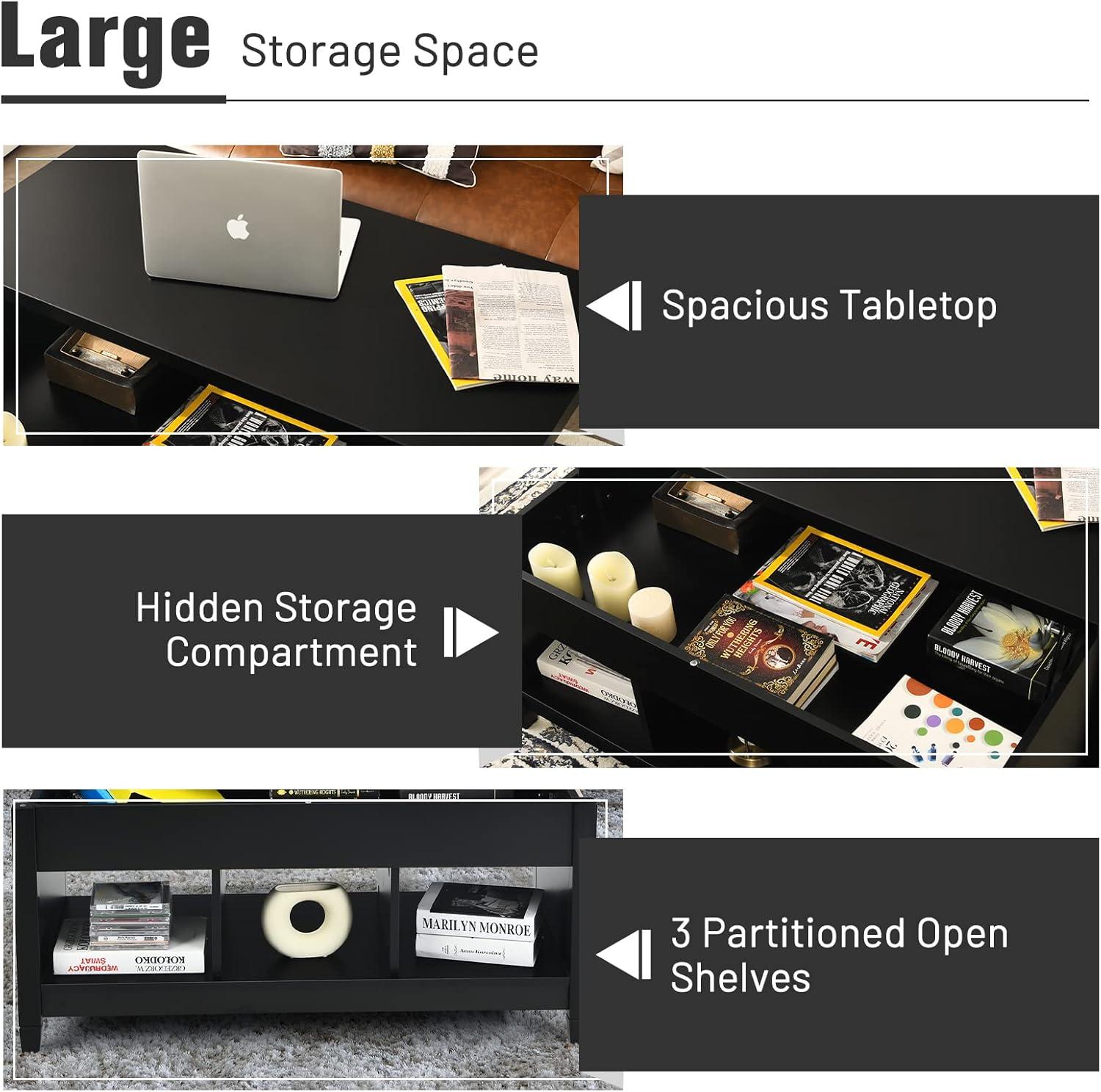 Our Honest Take on the COSTWAY Lift Top Coffee Table's Design & Storage