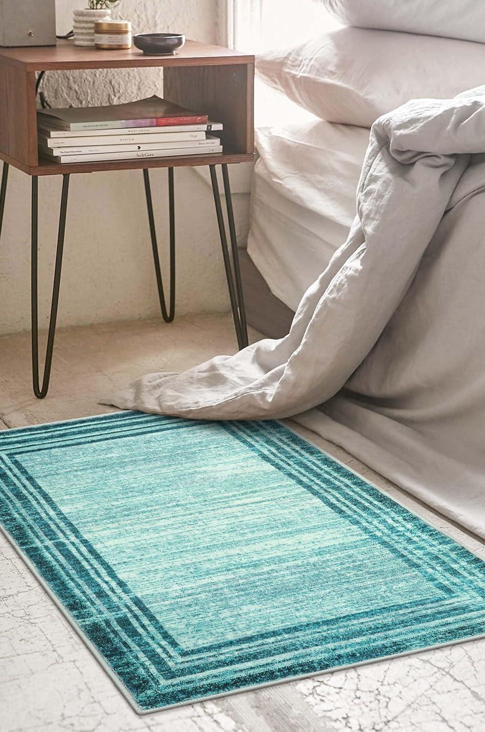How We Transformed Our Space with Lahome's Teal Abstract Rug