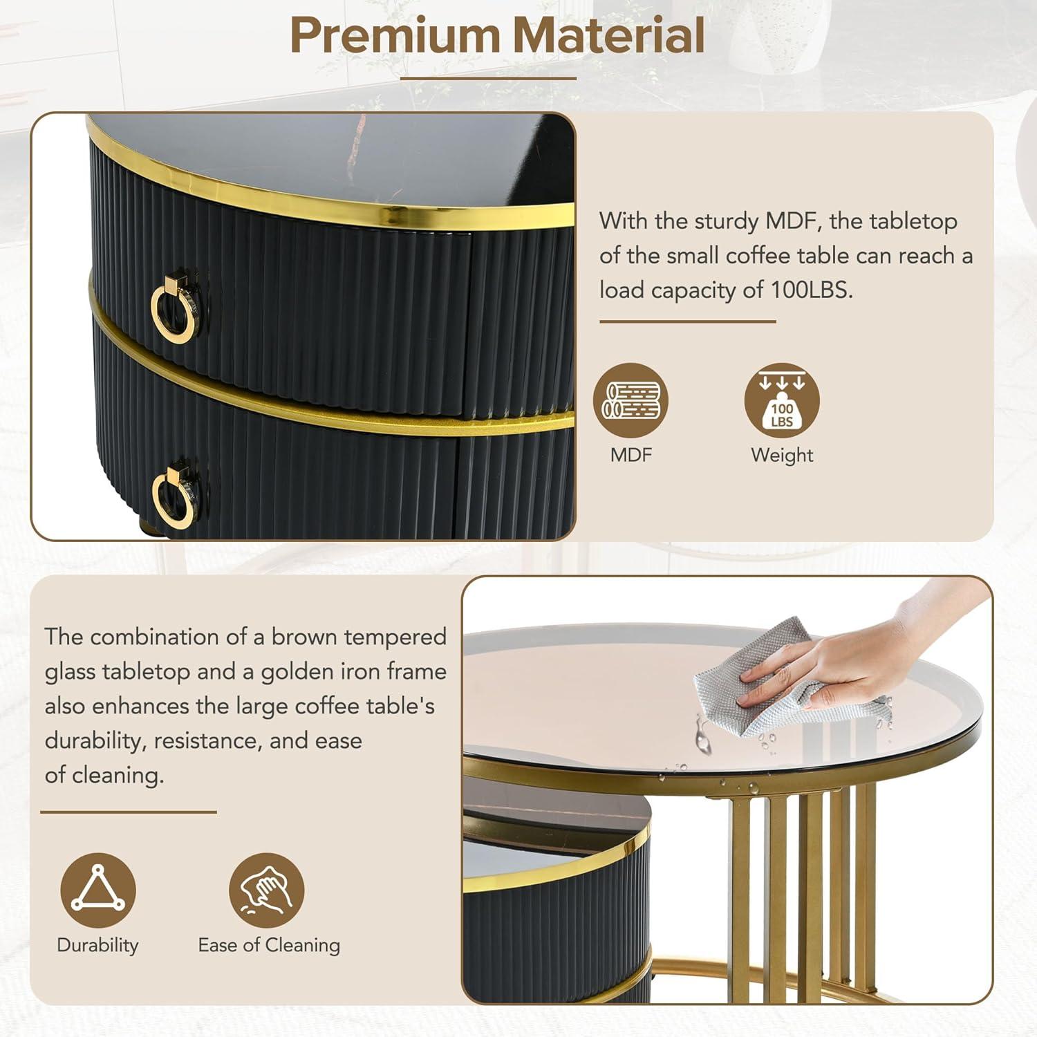 How ​We Transformed Our Space with the Black‌ & Gold Nesting Tables