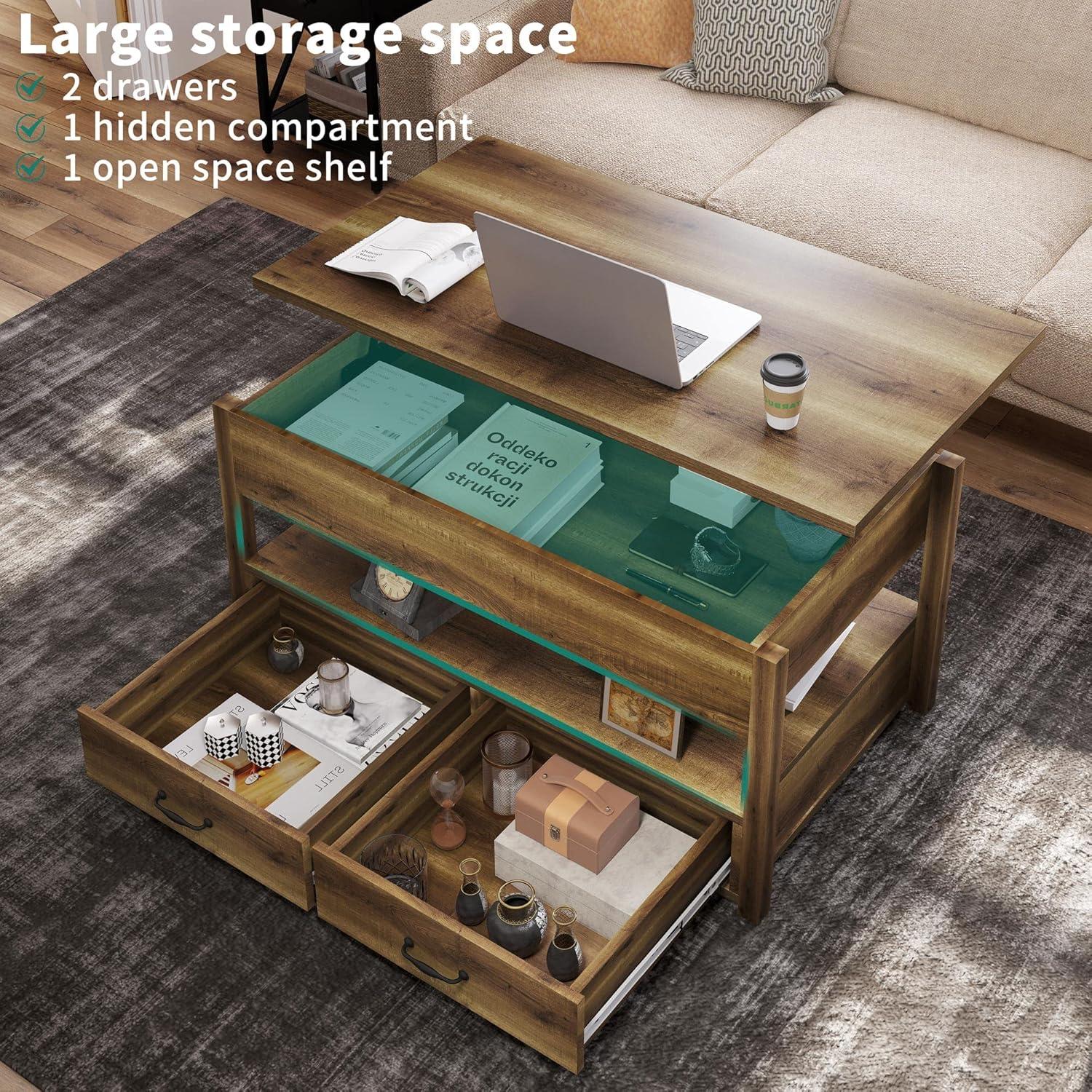 How We Loved the YITAHOME Lift Top Coffee Table's Smart Storage