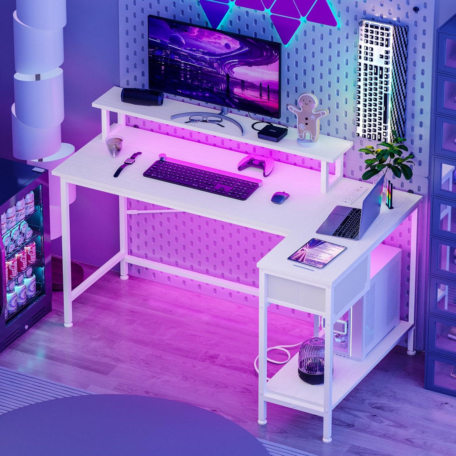 Our Honest Take on the Fixwal L-Shaped Gaming Desk with LED & Outlets