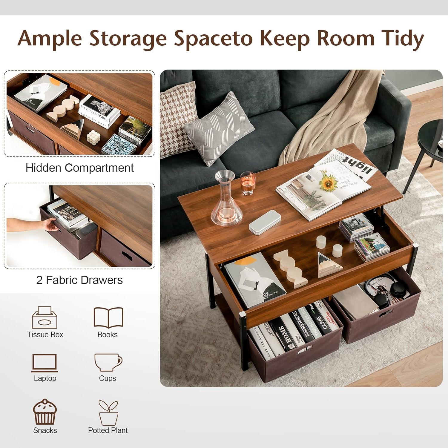 Why We Appreciate the Tangkula Lift Top Coffee Table's smart ​Design