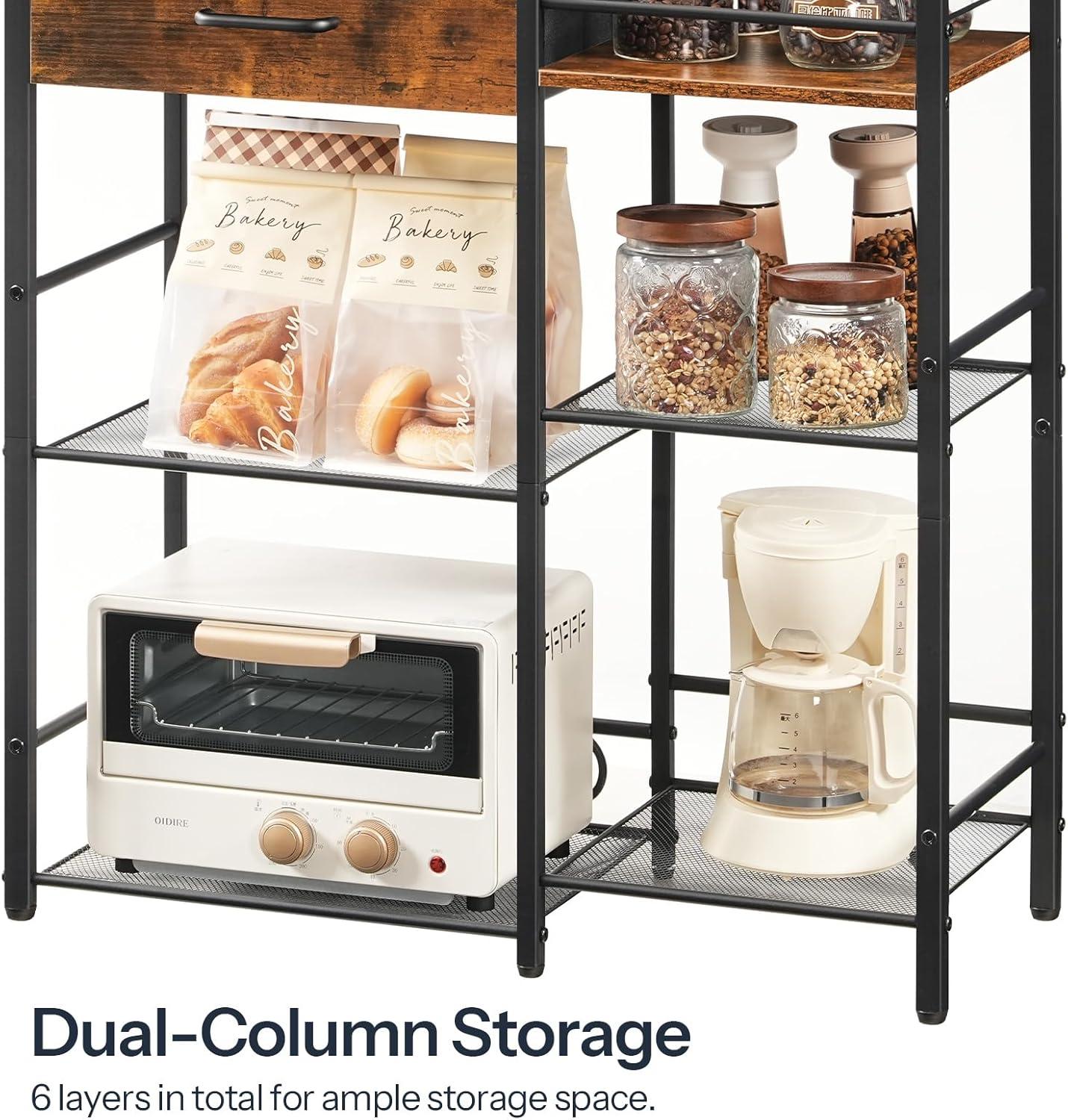 How We Organized Our Space with HOOBRO's Rustic Coffee Bar Cabinet