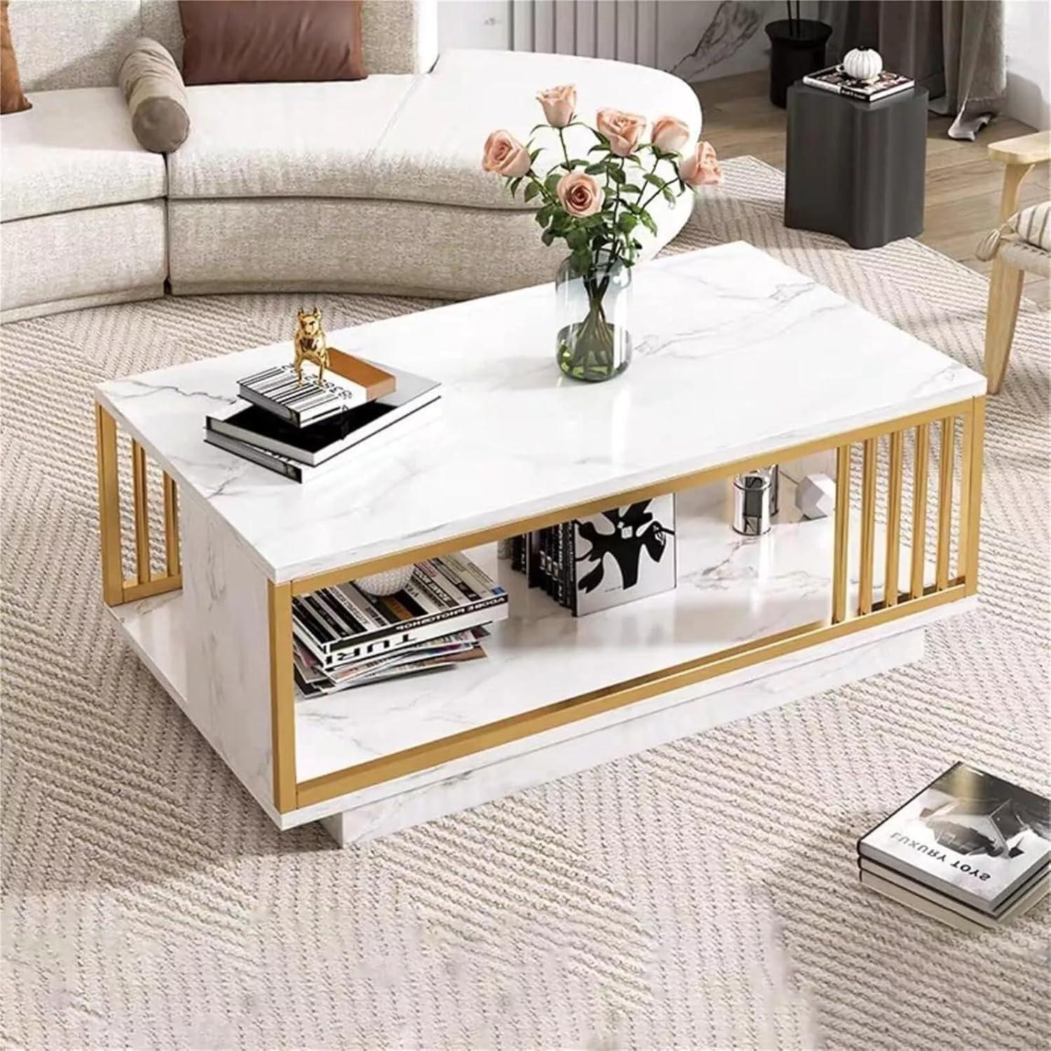 Why we Love Our Modern White Gold Coffee Table: Sleek‌ & Sturdy