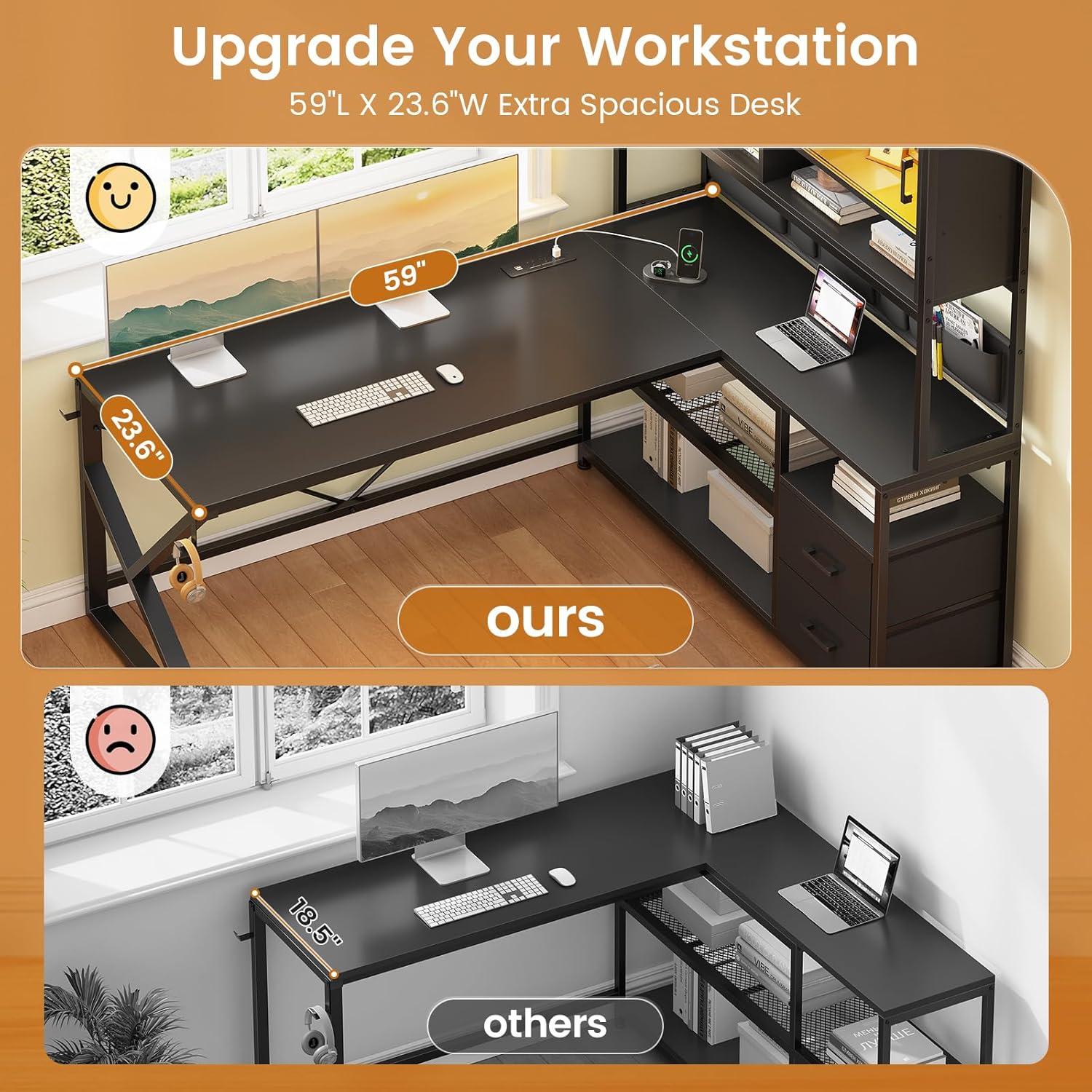 Discovering the SEDETA L ⁢Shaped Desk: Storage, Space & Style Combined