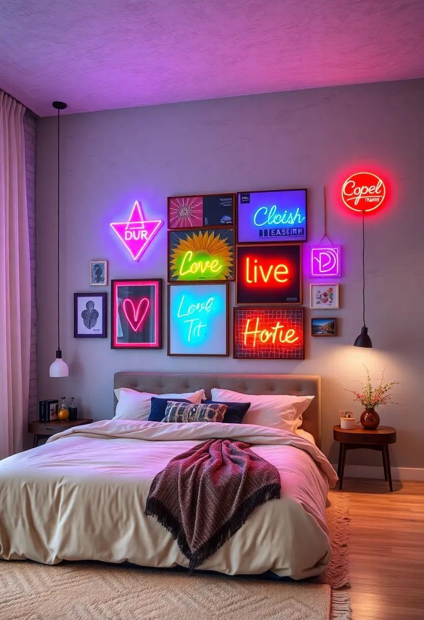 Layered Neon Collages‍ - combining multiple ‍neon elements for a‍ customized and immersive wall experience