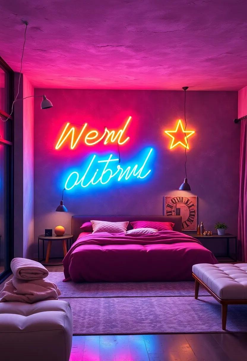 Pop Culture Tributes - Neon renderings of favorite band⁣ logos, movie quotes, or icons personalize your​ space