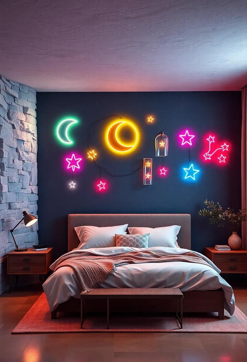 Night ⁢Sky Motifs - Moon, ‍stars, and constellation-themed neon lights conjure a dreamy atmosphere