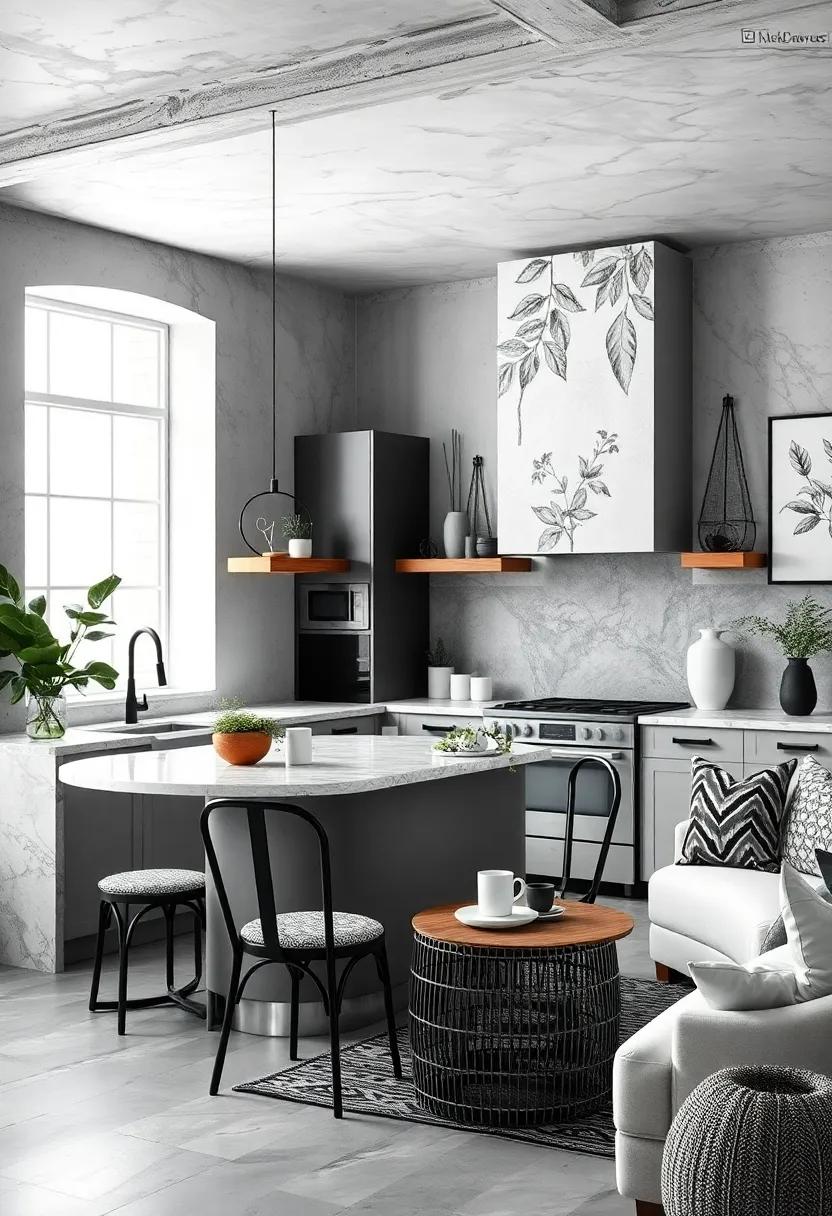 Black⁢ and White​ Botanical Prints ​to Soften the‍ Space