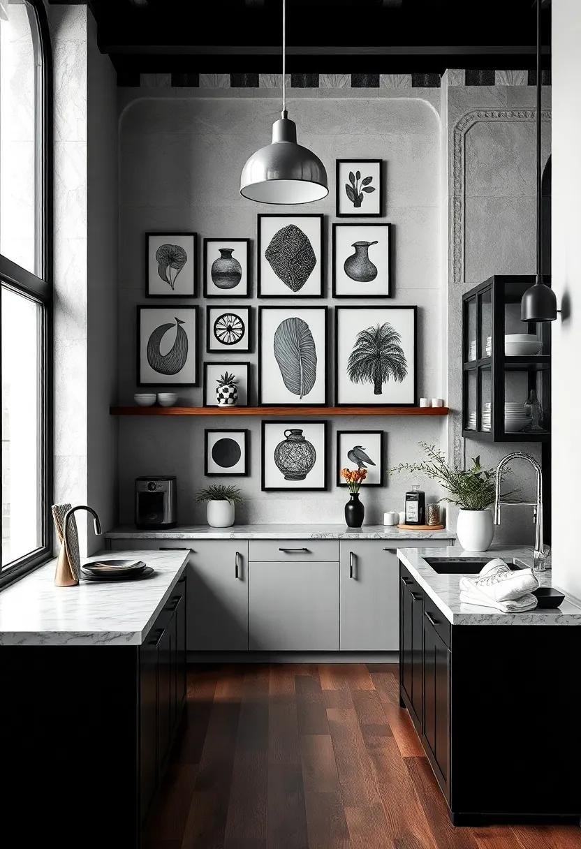 Vintage-Inspired Black and White Wall Art Displays