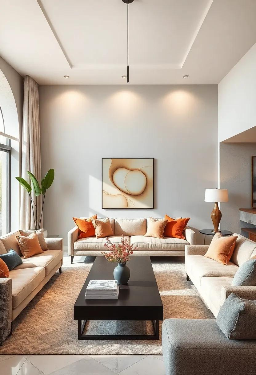 Embrace neutral color palettes with rich ​textures ⁢to create a soothing yet sophisticated living room atmosphere