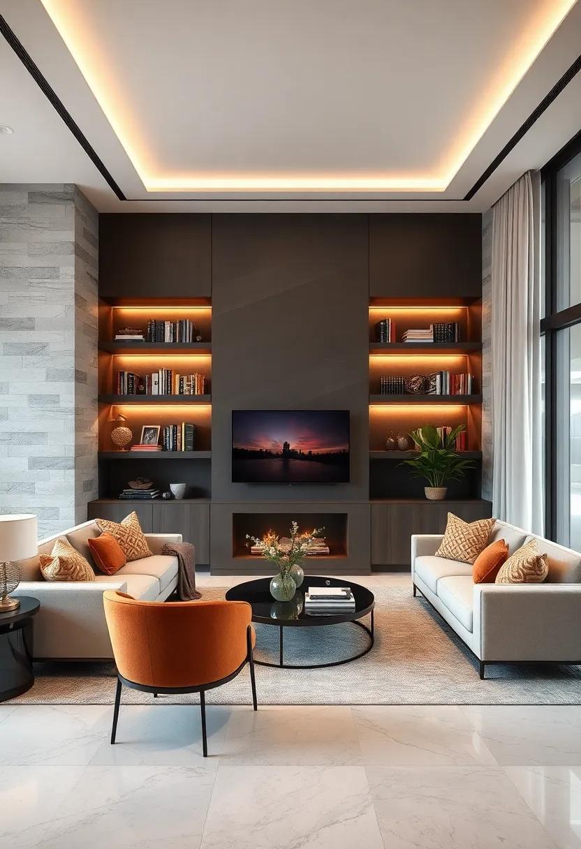 Add⁣ built-in shelves with integrated lighting⁣ to showcase your prized books and collectibles