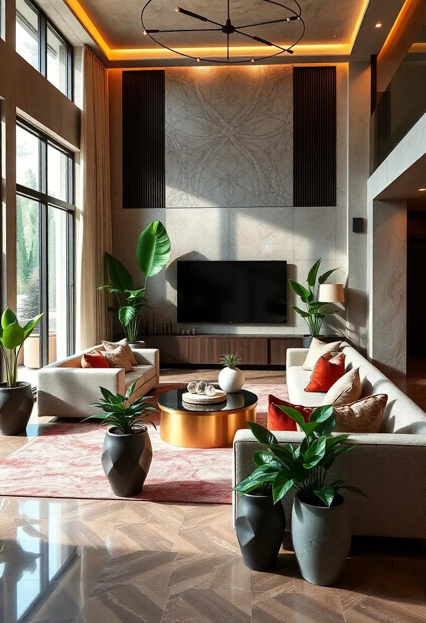 Introduce ​lush‍ indoor ⁤plants in sculptural pots to breathe life and fresh energy into the space