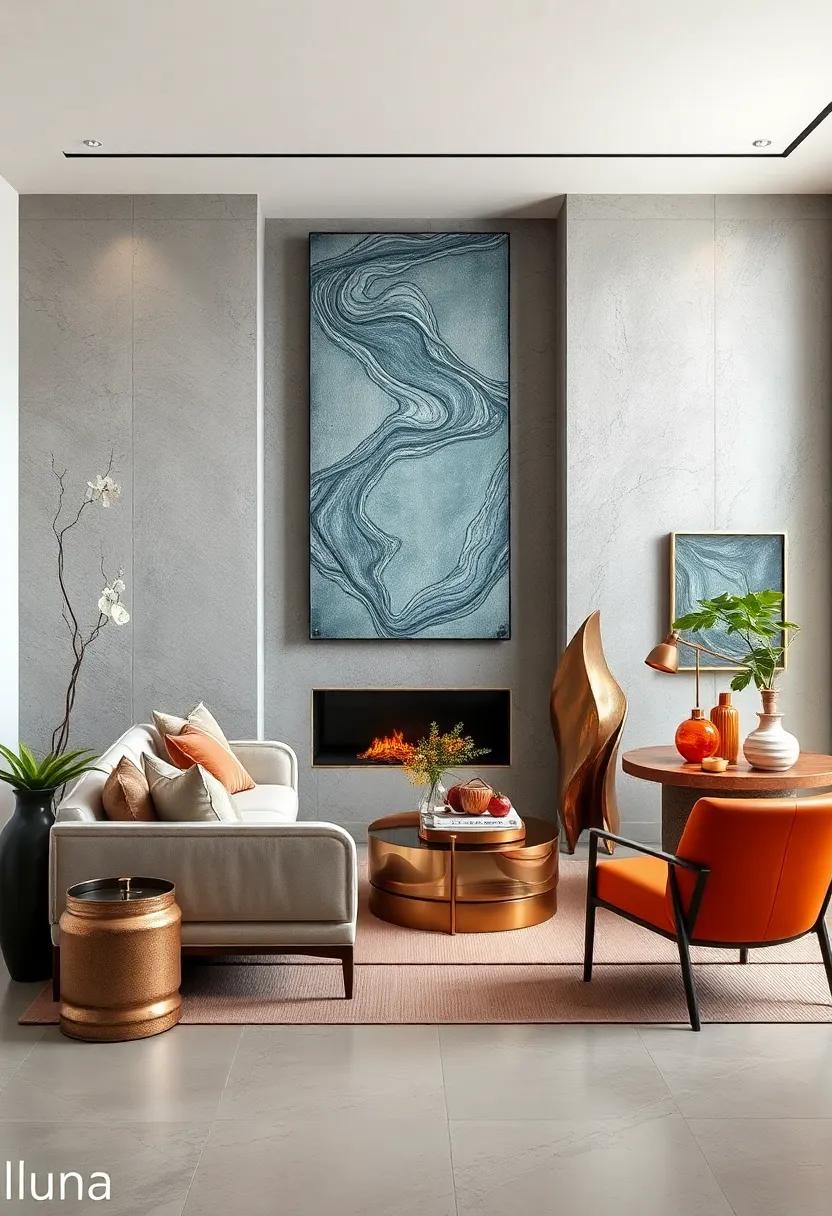 Fluid Bronze - Liquid-like bronze forms frozen in⁢ time,delivering both warmth and movement
