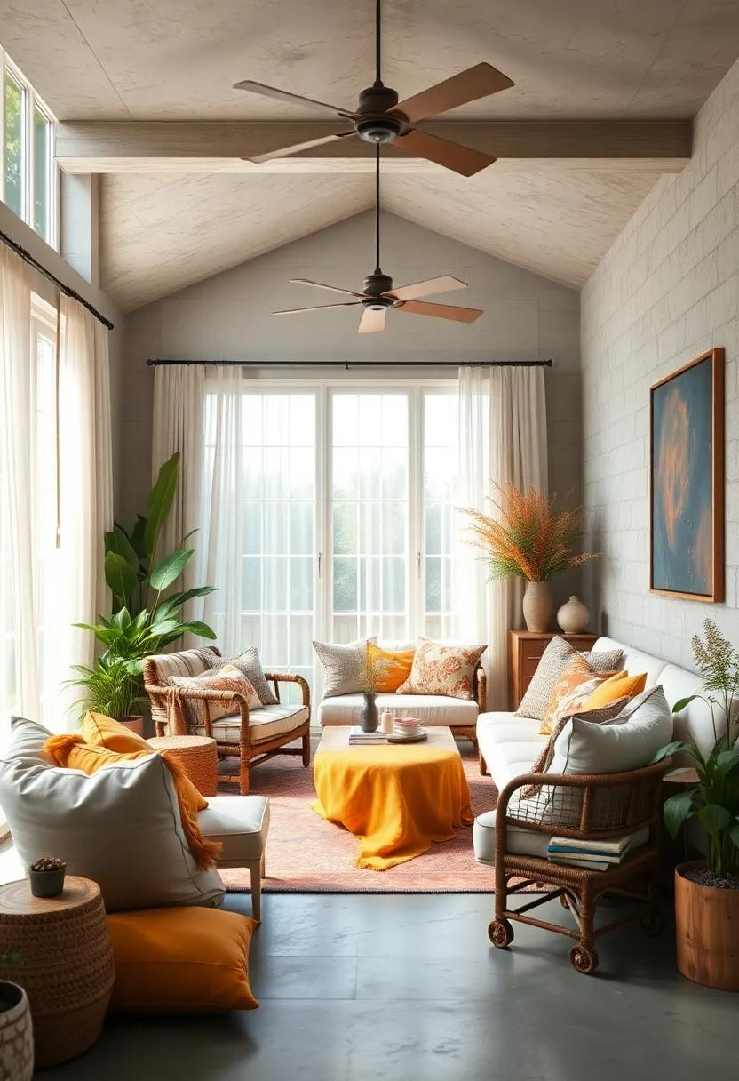 A bright and airy sunroom filled with silk cushions ⁤and ⁣gauzy curtains, blending softness with natural light