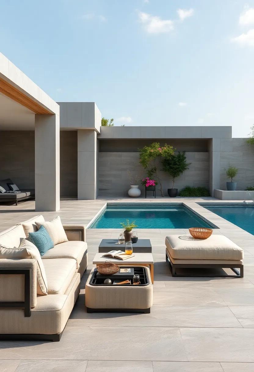 Multi-Functional Outdoor​ Ottomans with Hidden Storage Compartments