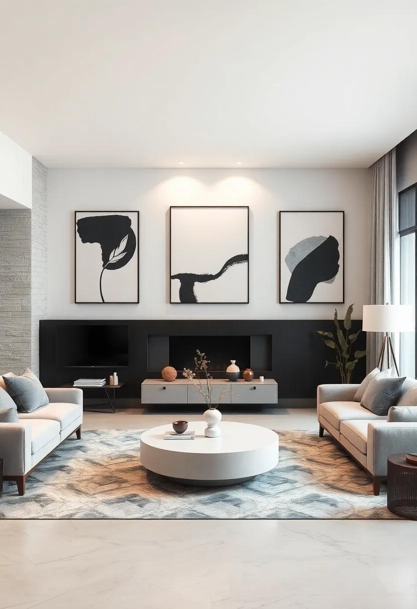 Embrace monochrome⁢ palettes ‌with sleek ⁢black and white abstract prints for a⁢ timeless minimalist ⁢look
