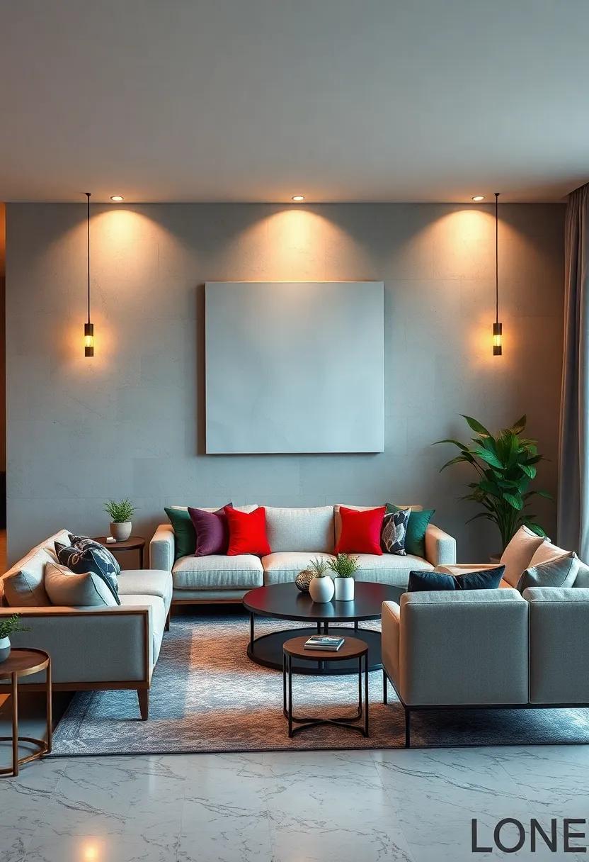Complement your wall‌ decor⁤ with streamlined, low-profile lighting fixtures to enhance ambiance
