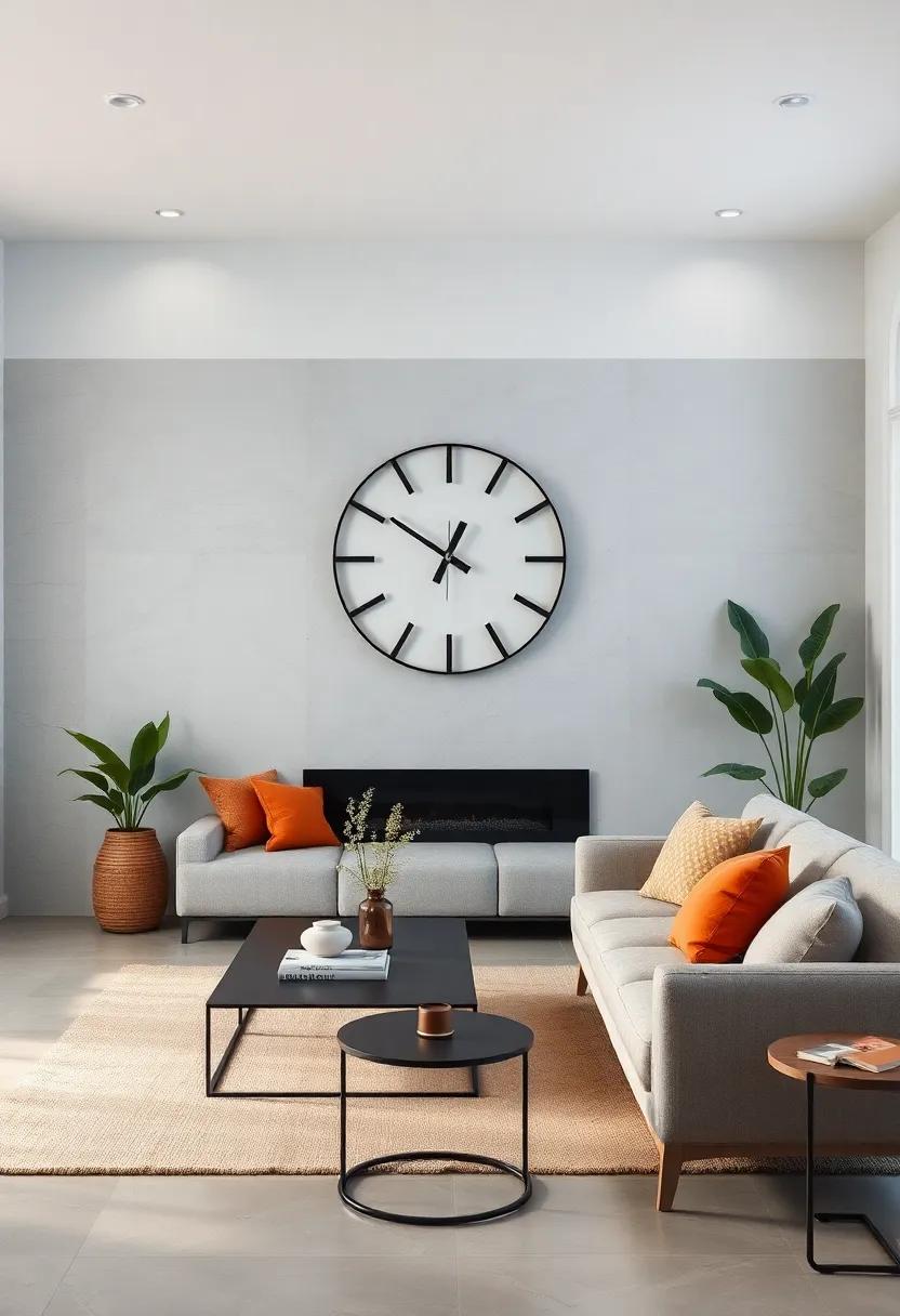 Place ⁣a minimalist clock with a​ slim profile and neutral colors ‌to combine function and​ style effortlessly