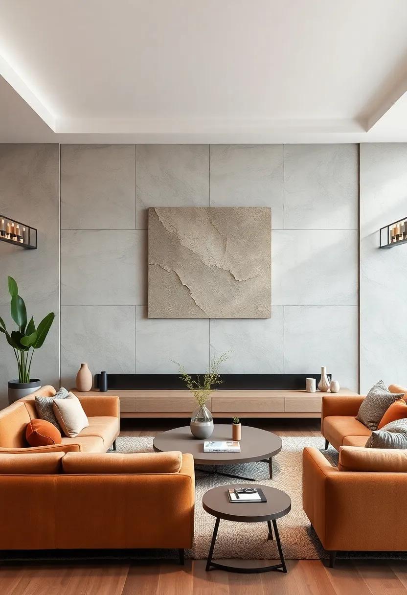 Incorporate textured wall panels‌ in shades of beige or⁢ grey to add warmth and dimension
