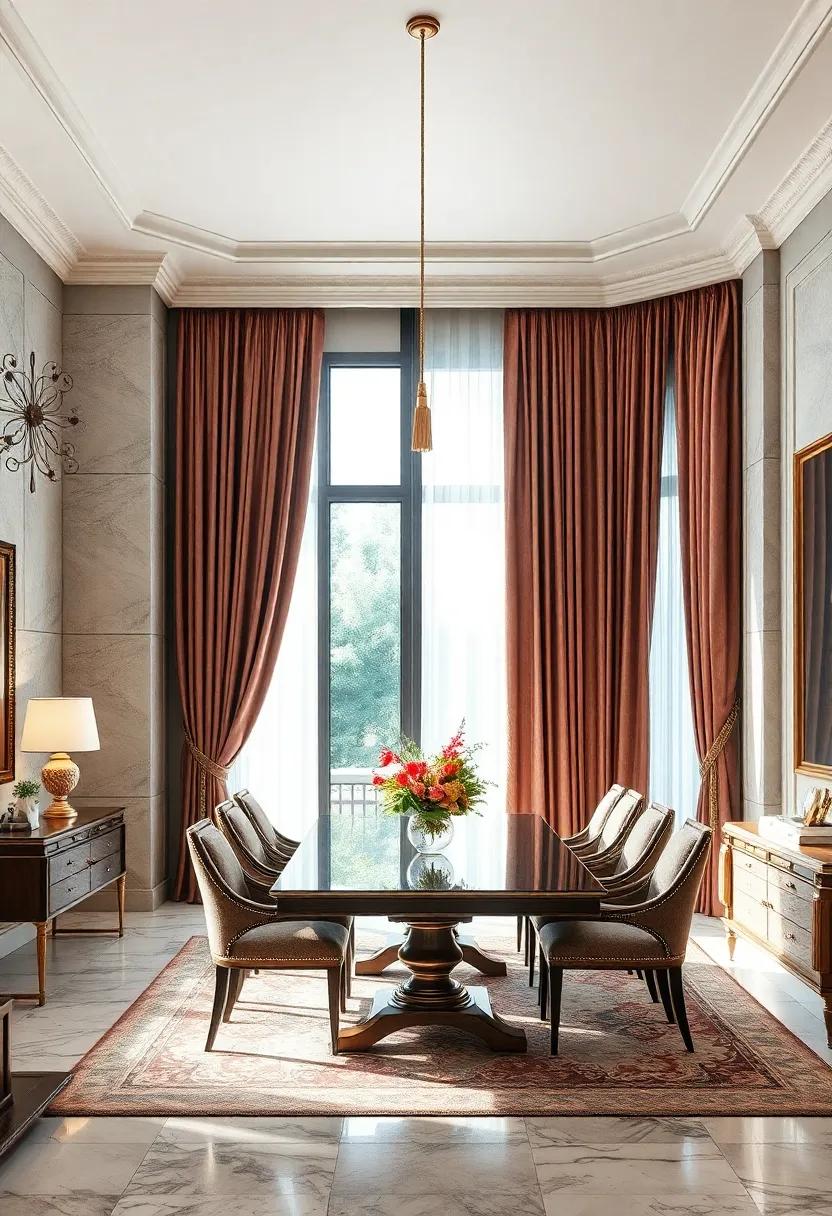 Elegant,‍ Heavy ‍Drapes with Tassel Tiebacks