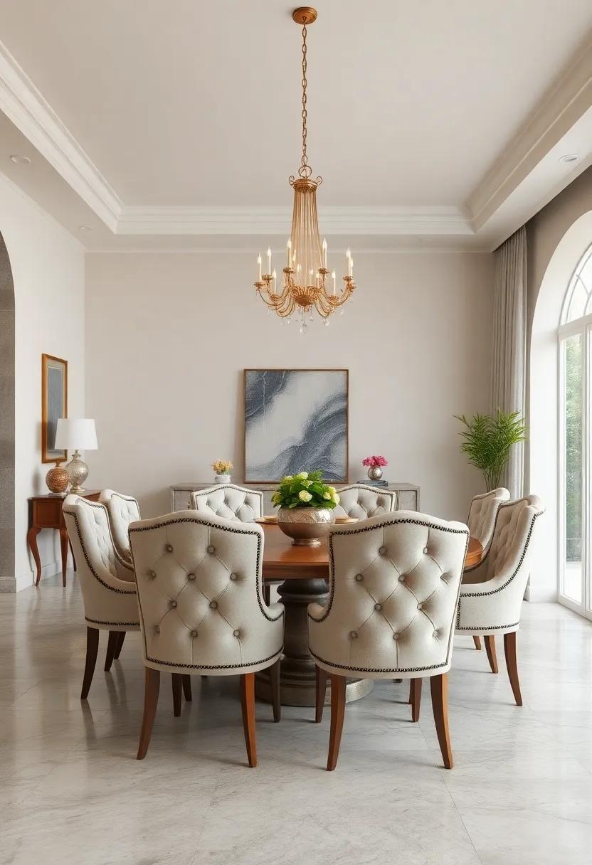 Plush Upholstered Chairs with Button-Tufted Backs