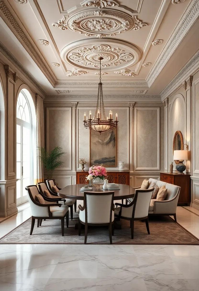 Classic Crown molding and Detailed ⁣Ceiling Medallions