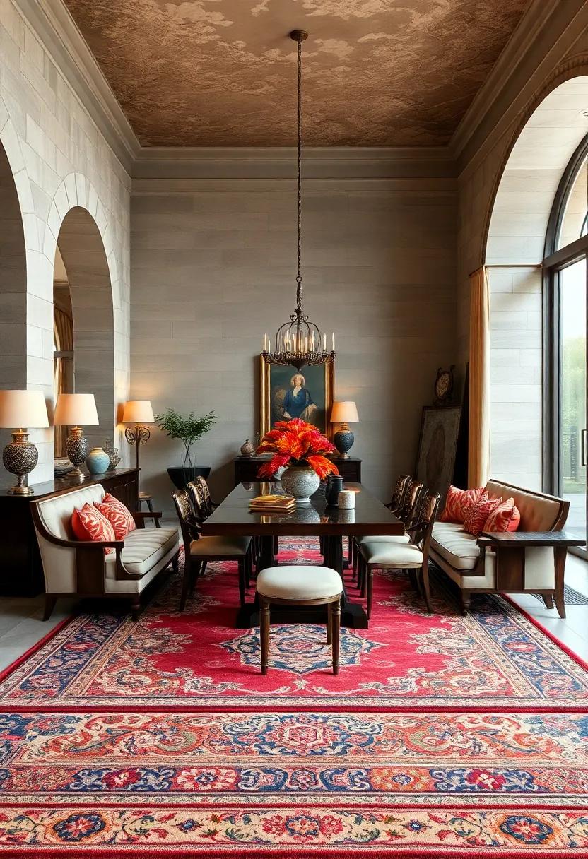 Handwoven Persian‍ or Oriental Area Rugs Anchoring the Space
