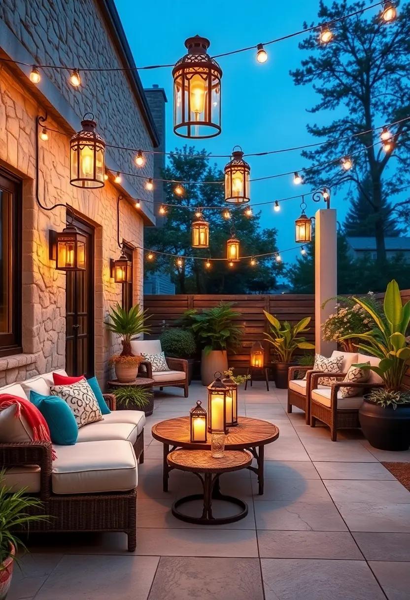 Hang​ lanterns ‌on⁣ shepherd's hooks around your patio for a traditional yet elegant‌ lighting ​solution