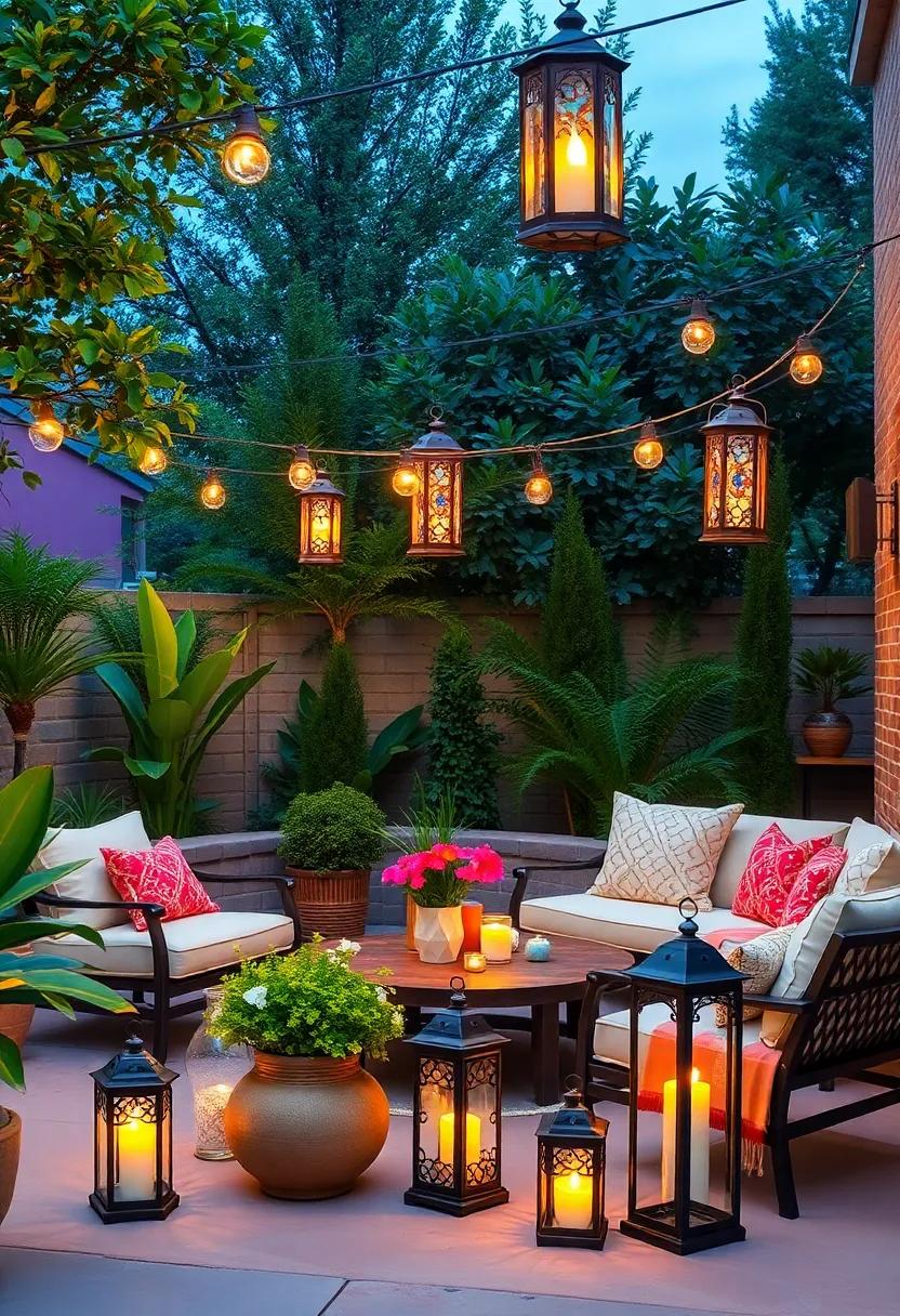 Incorporate⁣ lanterns with ⁤stained glass panels⁢ to introduce vibrant pops of color to your evening gatherings