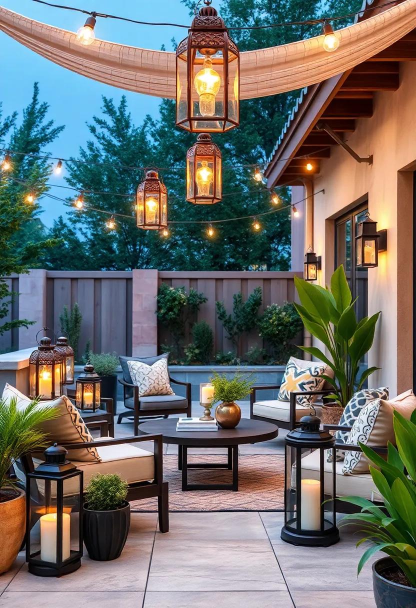 Mix metal ‍finishes ⁢like brass, copper, and black⁢ iron lanterns to add texture and depth ‍to your lighting scheme