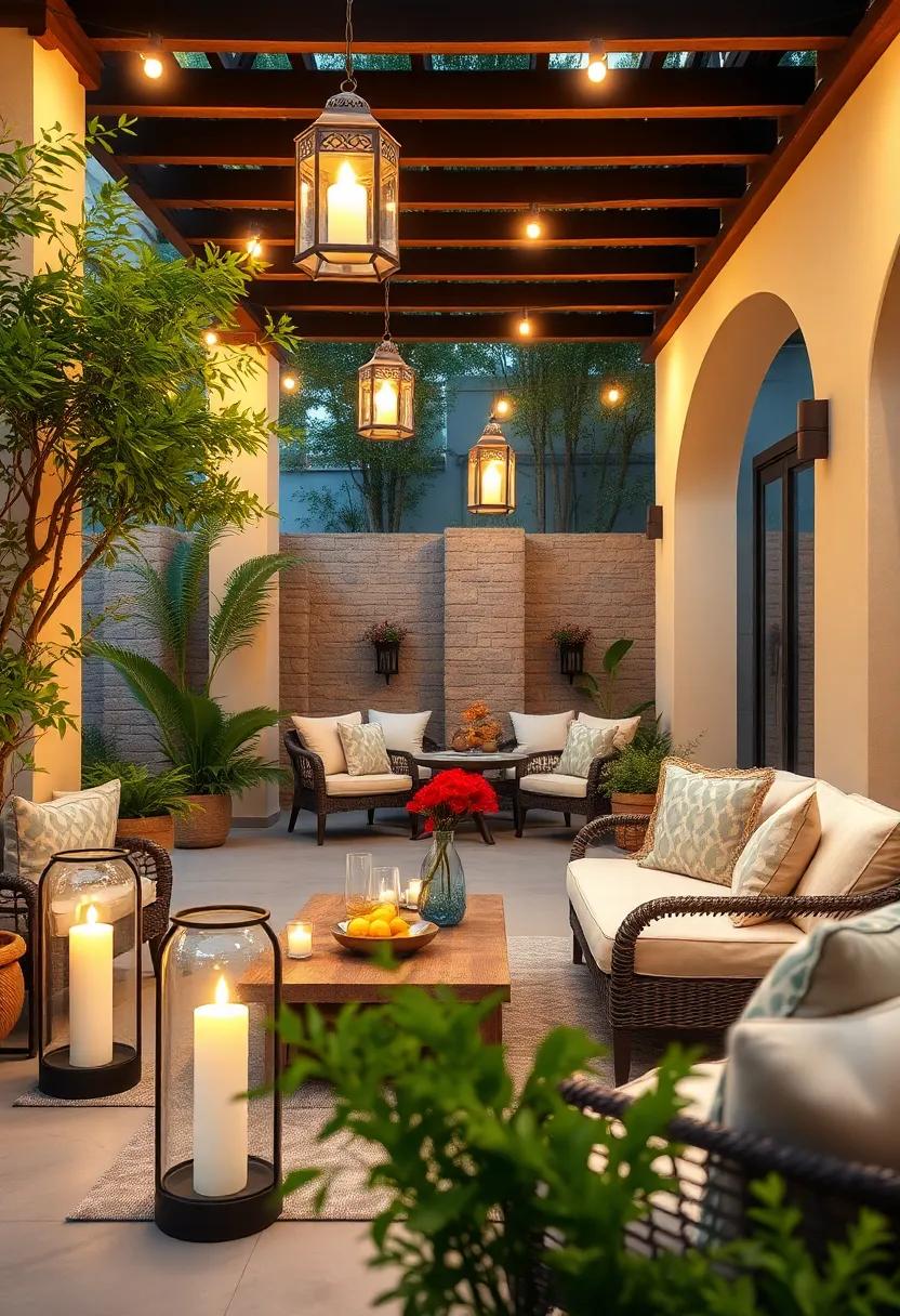 Place lanterns inside large glass hurricanes or jars to protect flickering candles ⁢from the breeze
