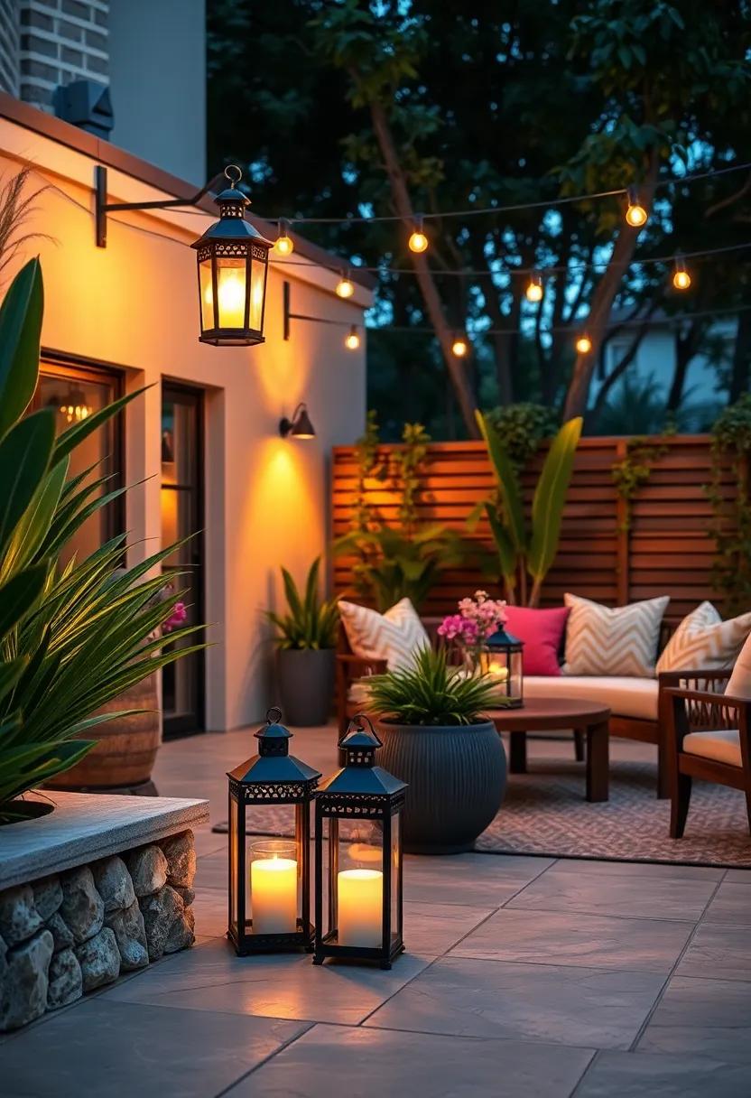 Position lanterns near​ potted plants or flower beds to highlight your greenery with ⁤soft, warm light