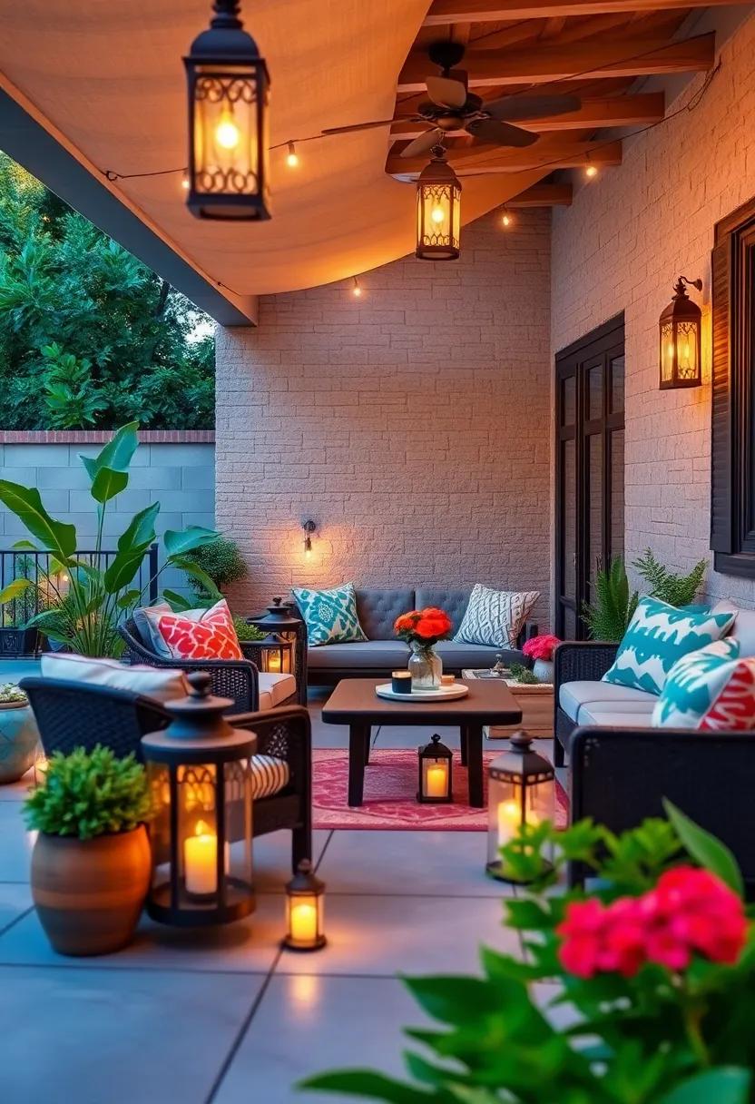 Use battery-operated ⁢Moroccan ​lanterns for ⁣hassle-free placement anywhere on ⁤your patio
